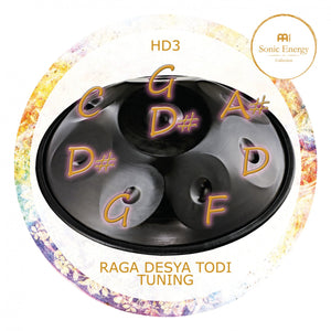 MEINL Sonic Energy Harmonic Art Handpan Raga Desya Todi - Stimmung: D#/G/A#/C/D/D#/F/G (HD3)